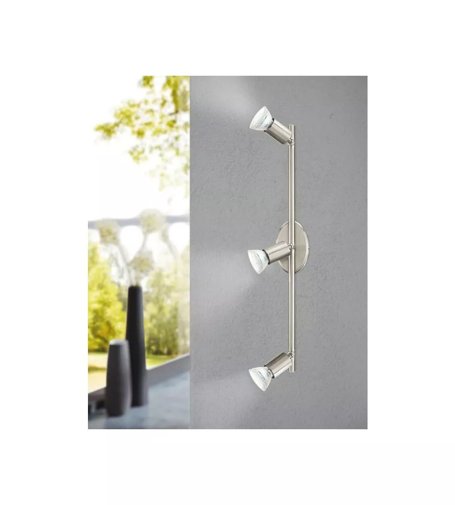 BARRA LED A SOFFITTO DA INTERNO EGLO "BUZZ LED" GRIGIO 3 LUCI 3000K
