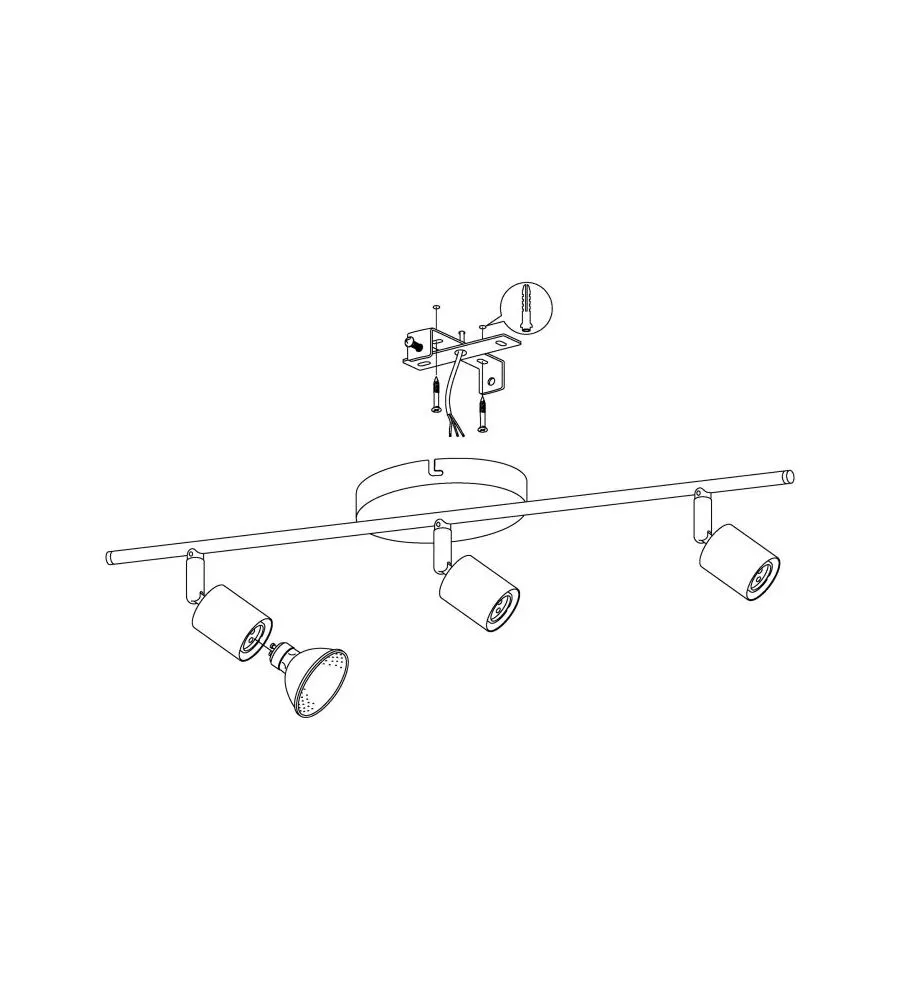 BARRA LED A SOFFITTO DA INTERNO EGLO "BUZZ LED" GRIGIO 3 LUCI 3000K