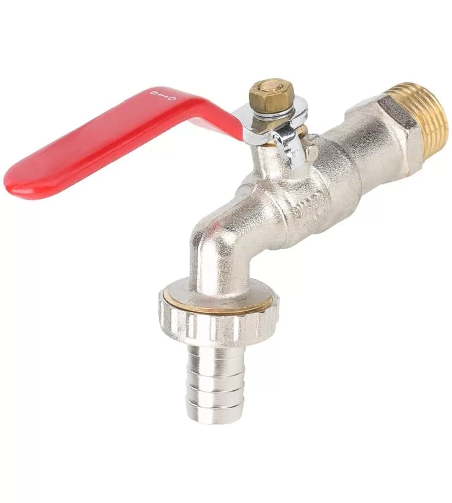 RUBINETTO PER GIARDINO PORTAGOMMA IN OTTONE CROMATO CON ATTACCO 1/2"