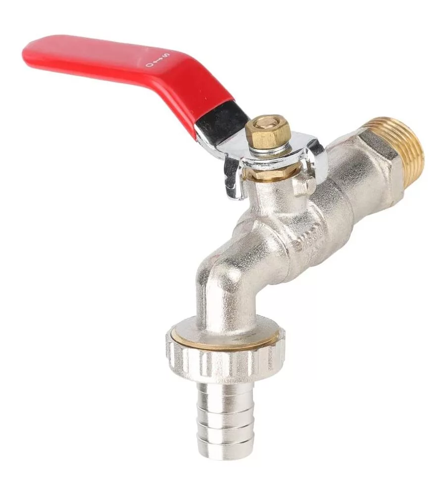 RUBINETTO PER GIARDINO PORTAGOMMA IN OTTONE CROMATO CON ATTACCO 1/2"