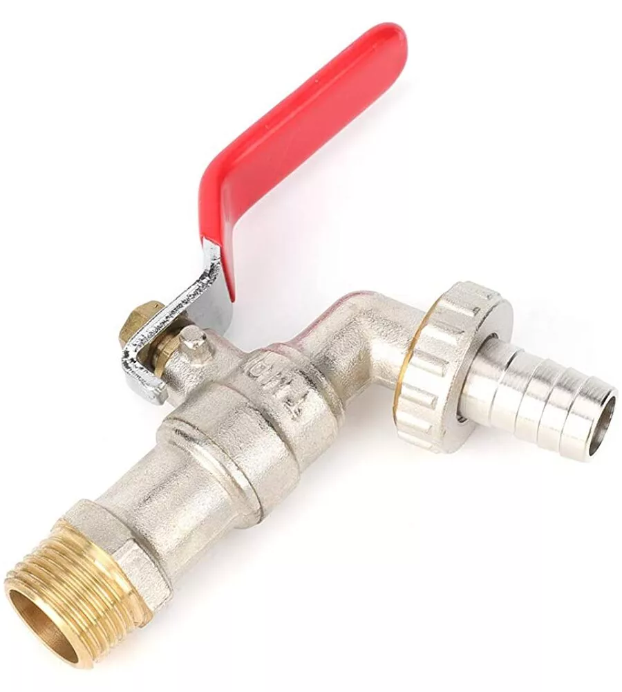 RUBINETTO PER GIARDINO PORTAGOMMA IN OTTONE CROMATO CON ATTACCO 1/2"