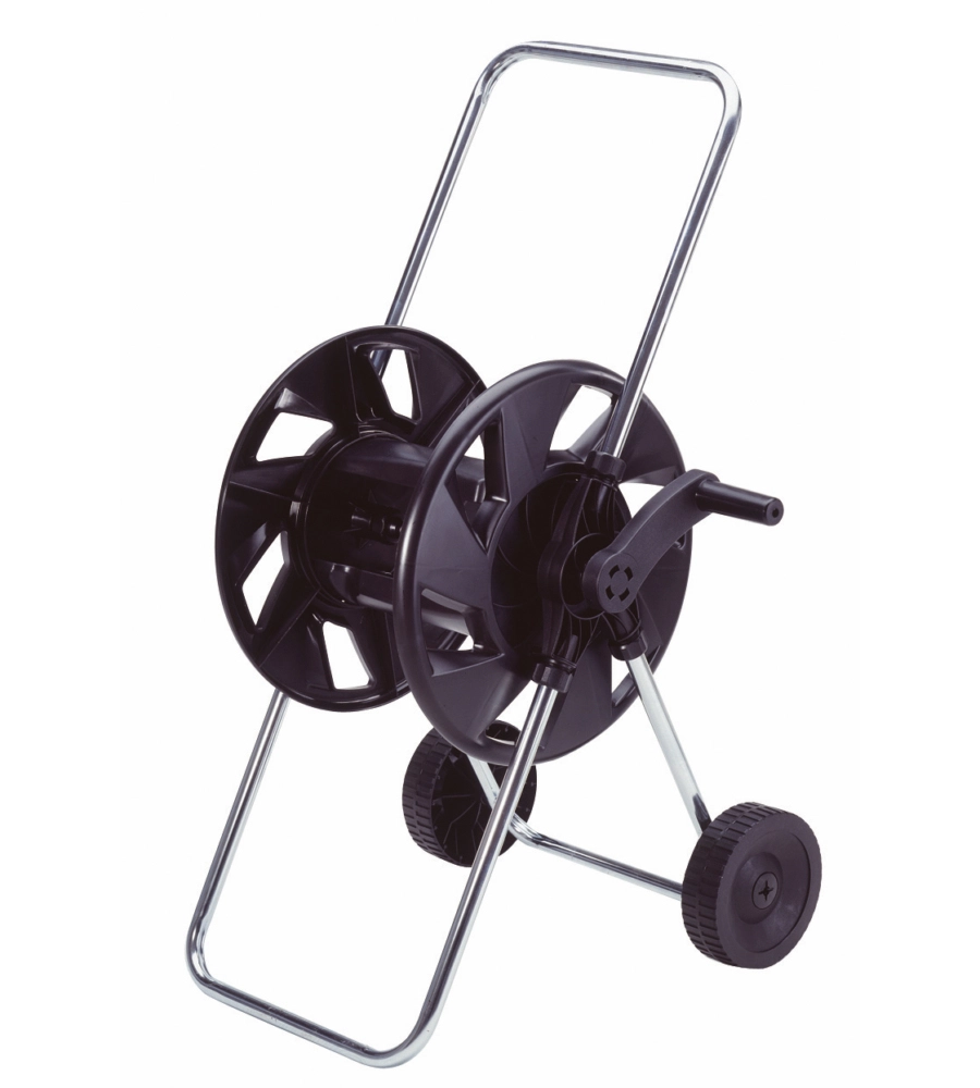 pro.tec Carrello Avvolgitubo in Metallo Carrello da Giardino per Tubo di Irrigazione 4 Ruote Pneumatiche 86 x 44 x 95 cm Avvolgimento Manuale per Tubi da 70 m