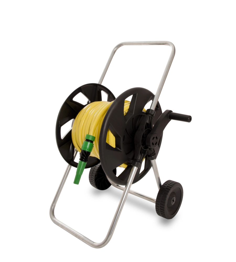CARRELLO AVVOLGITUBO "DROP 60 PLUS" IN ACCIAIO CON BOBINA TUBO E KIT IRRIGAZIONE