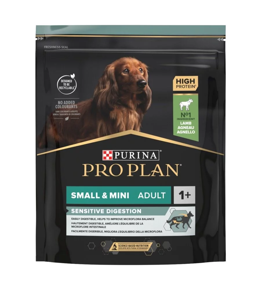 CROCCHETTE PER CANI PURINA "PRO PLAN" ADULTO DI TAGLIA PICCOLA CON AGNELLO SENSITIVE DIGESTION 700 GR