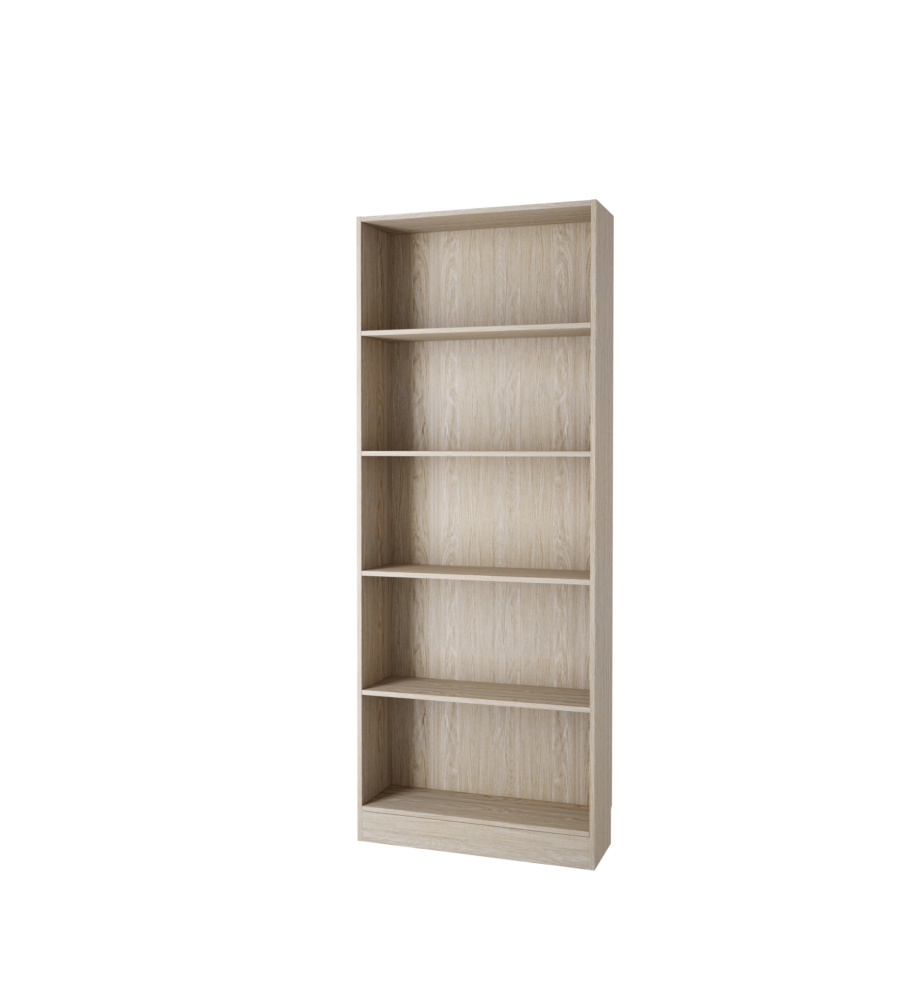 LIBRERIA LARGA CON 4 RIPIANI TINTA QUERCIA - 79x26.7x204 CM