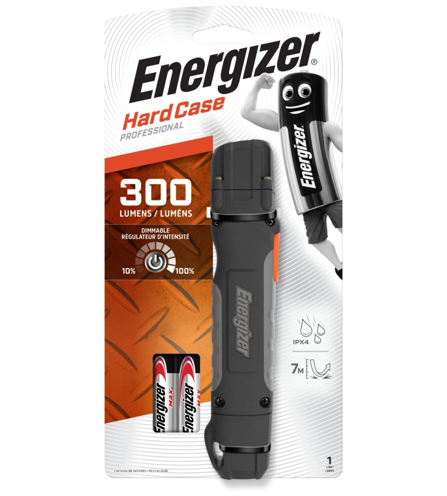 ENERGIZER Hard Case Professional Handheld 300 lumens + 2AA