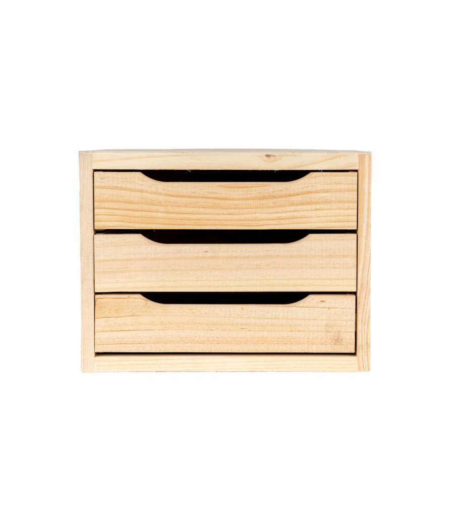 CASSETTIERA "NATURA" IN PINO, 3 CASSETTI - 30X39X29,5 CM