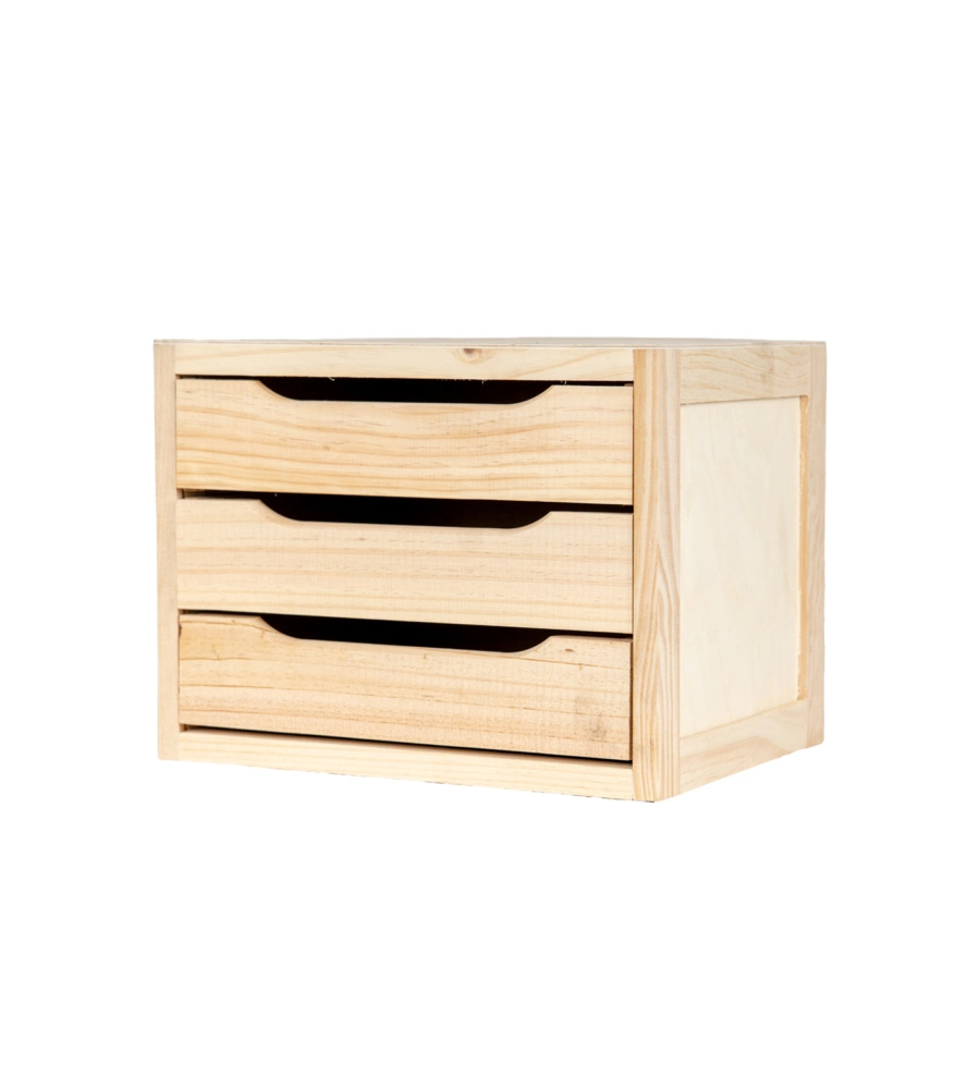 CASSETTIERA "NATURA" IN PINO, 3 CASSETTI - 30X39X29,5 CM
