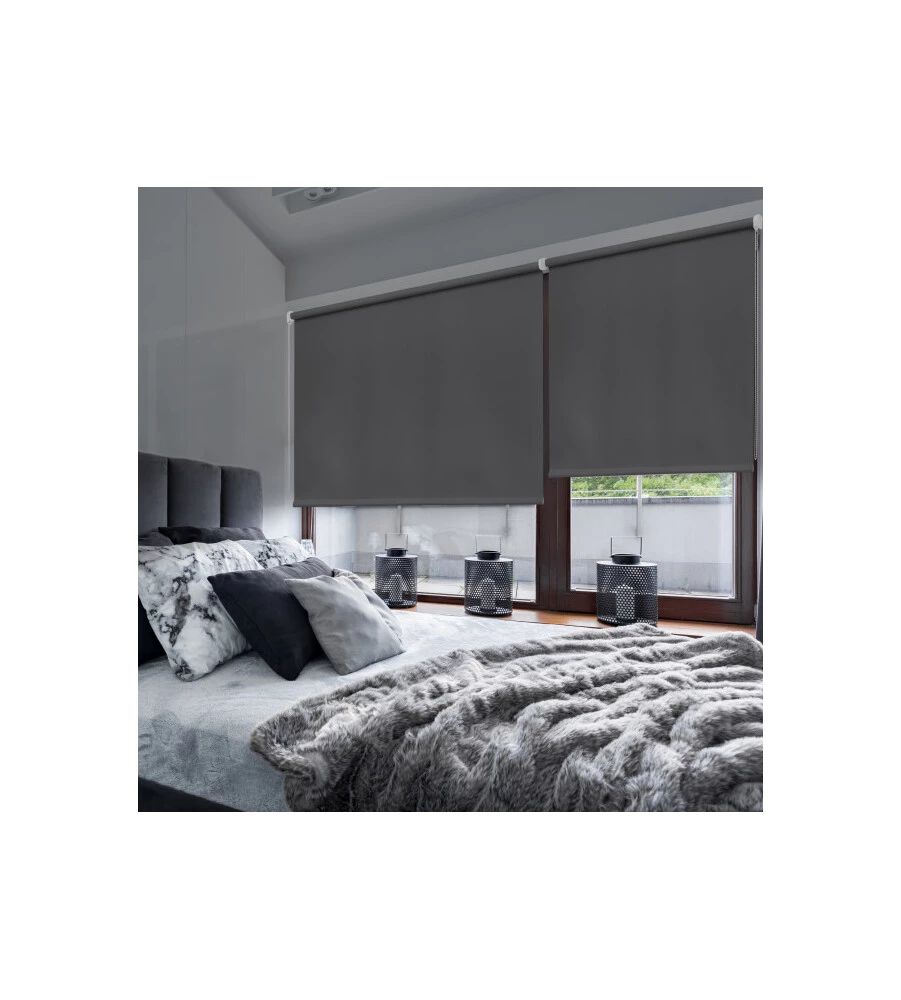 TENDA A RULLO ROLL-UP  OSCURANTE GRIGIO GRAFITO, 140X180 CM