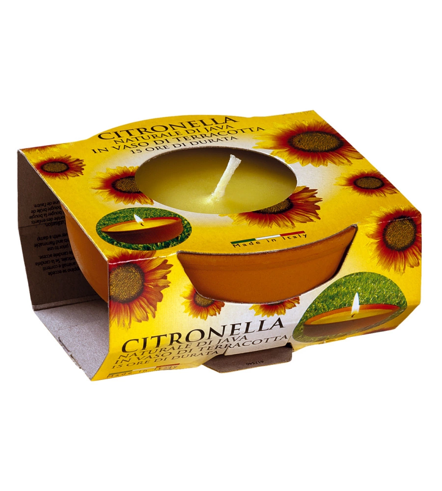 CANDELA ALLA CITRONELLA IN VASO IN  TERRACOTTA "KOS" - 7.5 CM