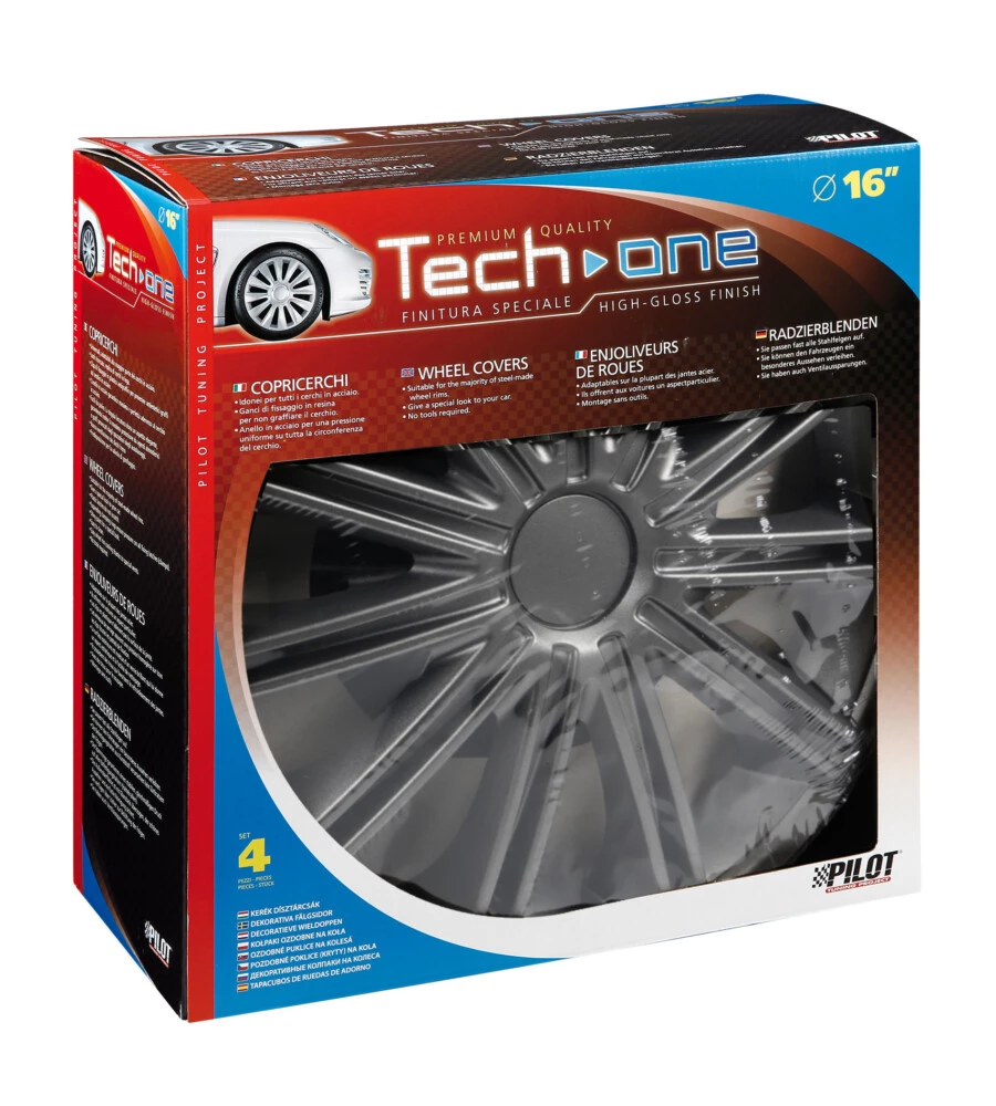 COPRICERCHI PER AUTO NERO DARK - Ø 16"  31518
