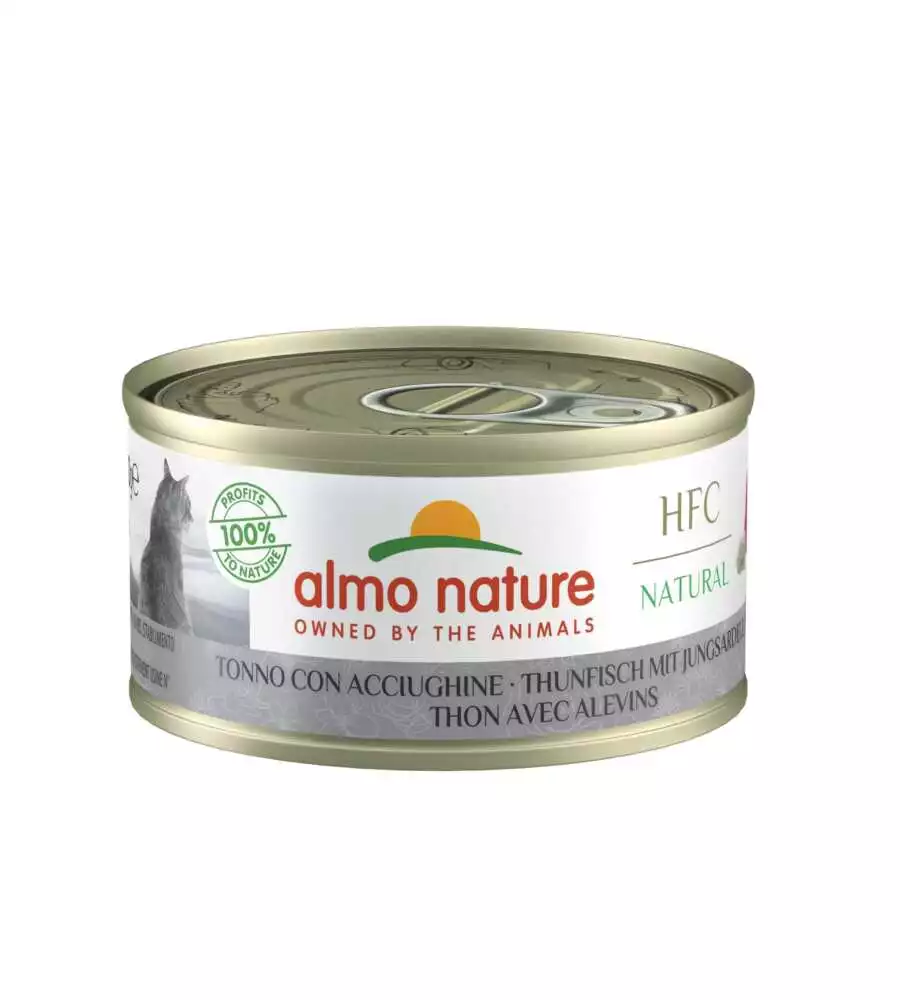 LATTINA DA 70 GR. TONNO CON BIANCHETTI,  ALIMENTO UMIDO PER GATTI.