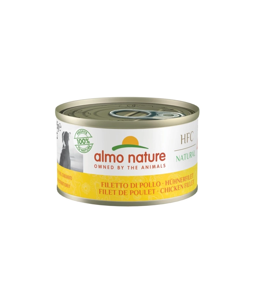 LATTINA DA 95 GR CON FILETTO DI POLLO, ALIMENTO UMIDO PER CANI.