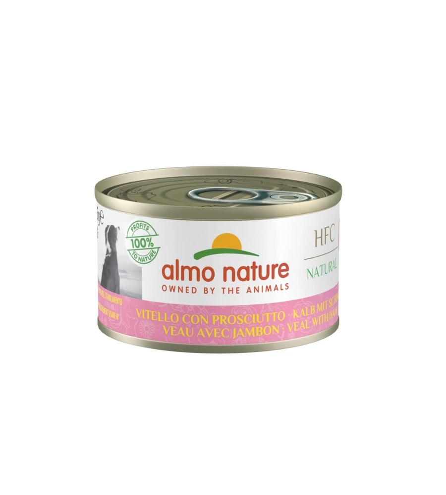 LATTINA DA 95 GR. CON VITELLO E PROSCIUTTO, ALIMENTO UMIDO PER CANI.