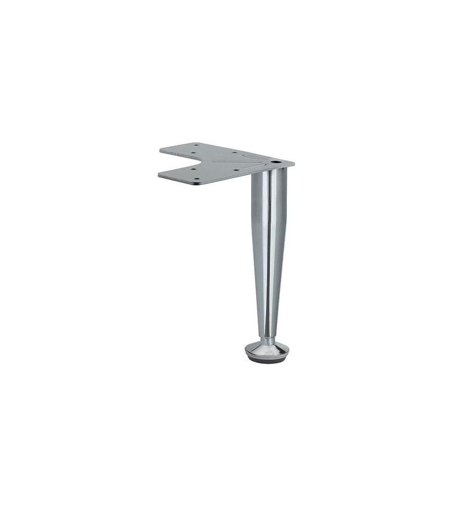 PIEDINO CONICO IN METALLO CON FLANGIA TRIANGOLARE - Ø 25 - H.150 MM. - CROMO