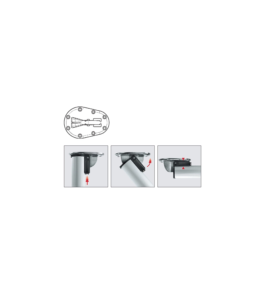 GAMBA "CLICK" ALLUMINIO MILLERIGHE Ø 50 - H.705 MM. ALLUMINIO MILLERIGHE