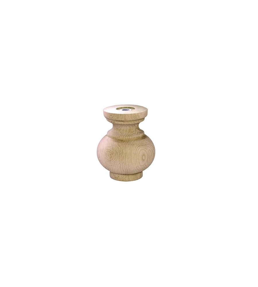 PIEDINO IN LEGNO SERIE "DEKOR" - Ø 72 - H.80 MM. - GREZZO
