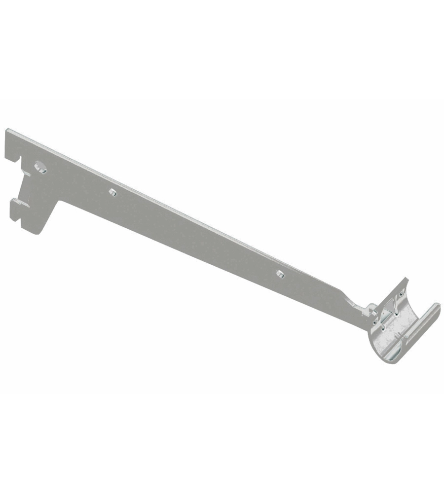 REGGIMENSOLA A 2 GANCI PER TUBO OVALE - 33 CM. - ALLUMINIO BIANCO
