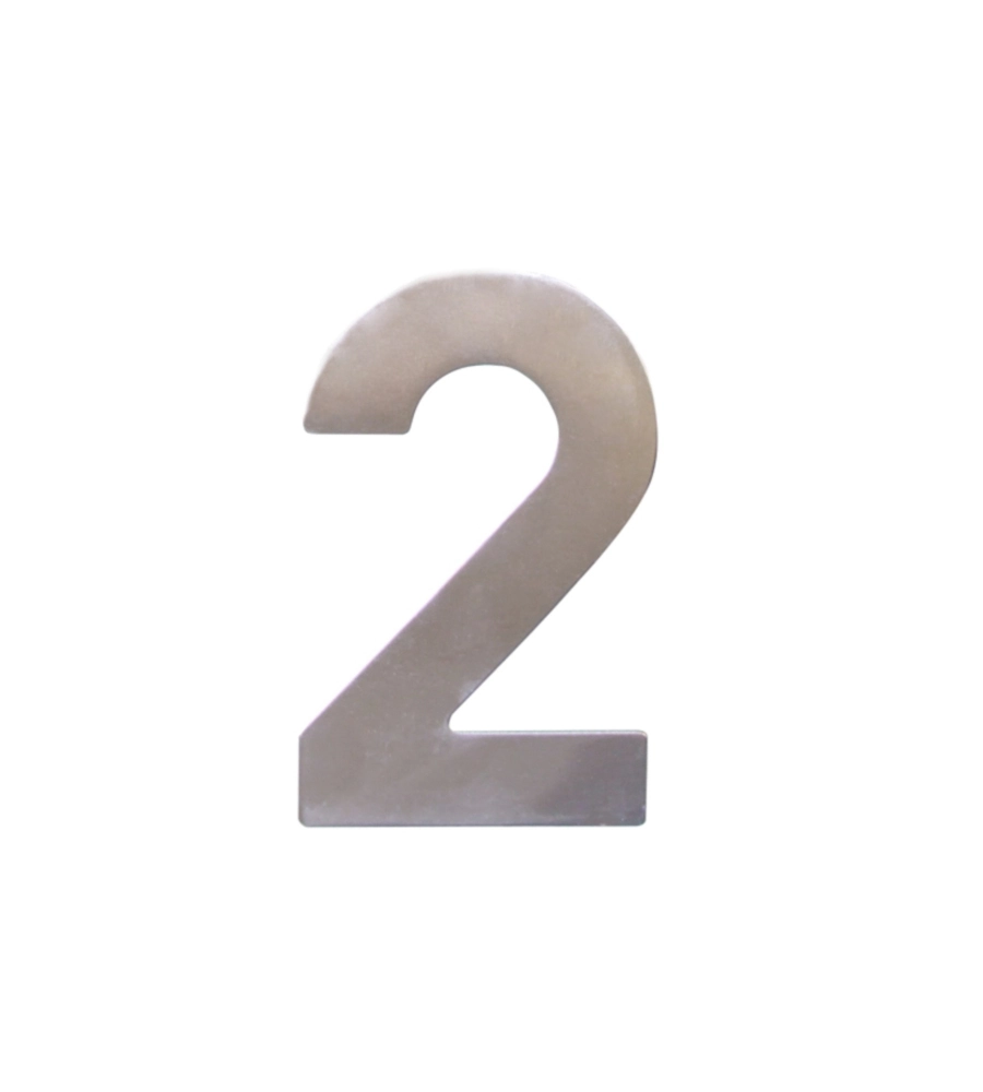 NUMERO CIVICO "2" H. 120 MM. IN ACCIAIO INOX