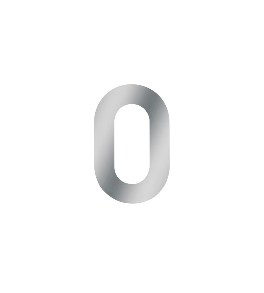 NUMERO CIVICO "0" H. 120 MM. IN ACCIAIO INOX