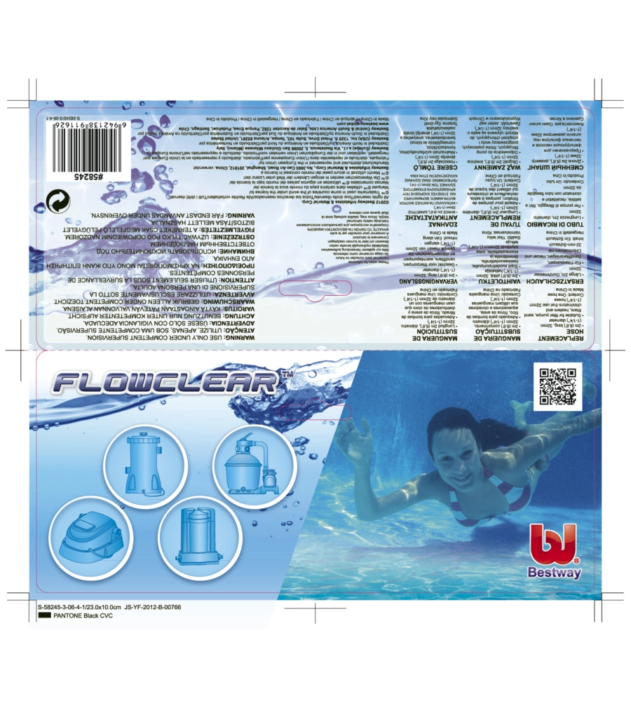 TUBO DI RICAMBIO PER POMPE E FILTRI DA PISCINA BESTWAY DA 3 METRI E DIAMETRO 32 MM - COD. 58369