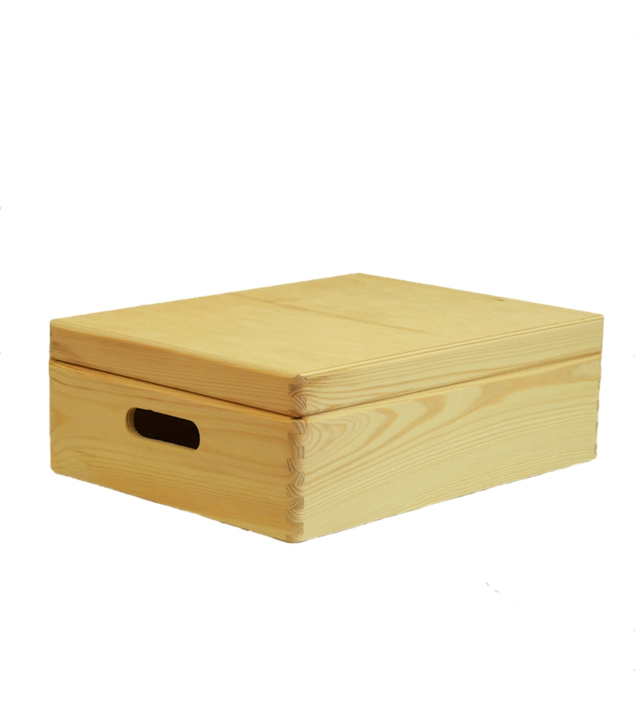 CASSETTA/SCATOLA IN LEGNO " WOOD BOX"   CON COPERCHIO - 400X300X140 MM