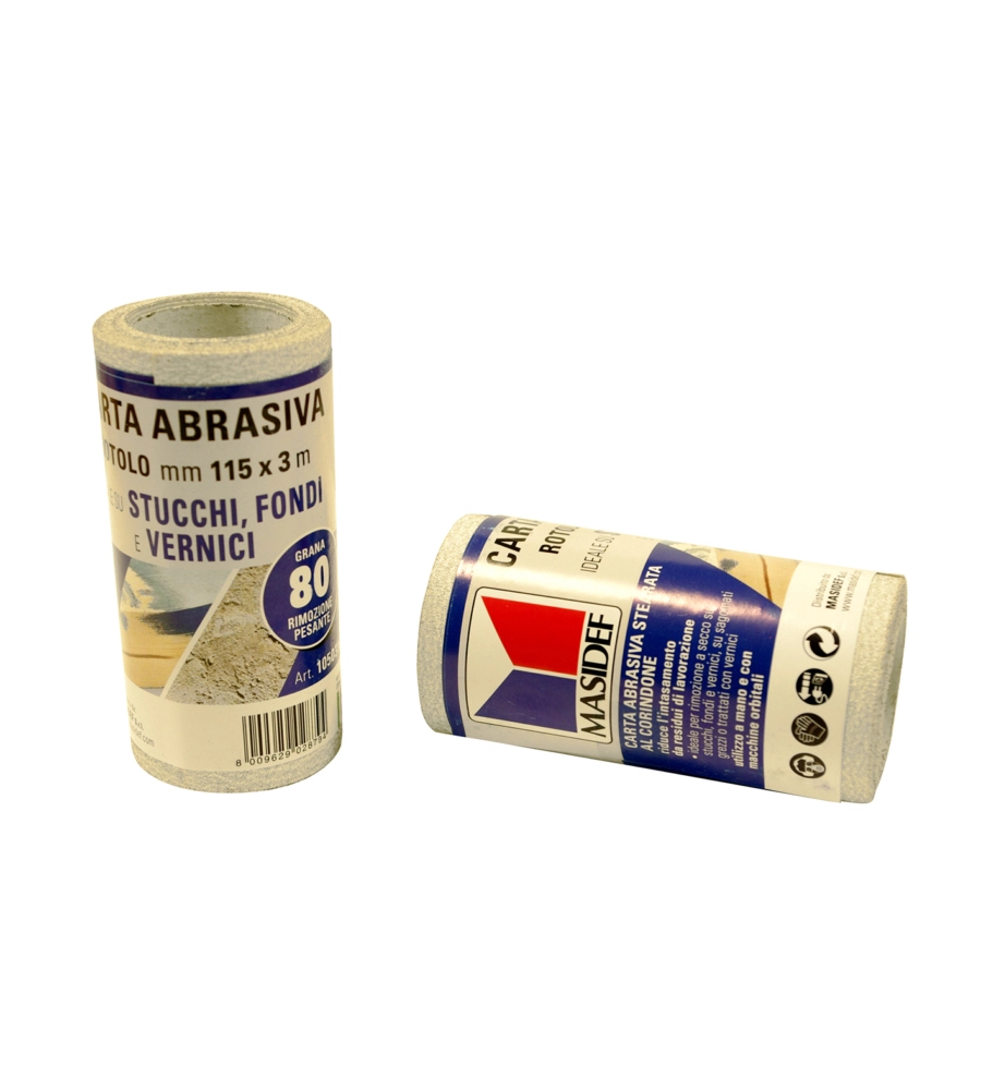 ROTOLO CARTA ABRASIVA PER VERNICI E STUCCHI GRANA 180
