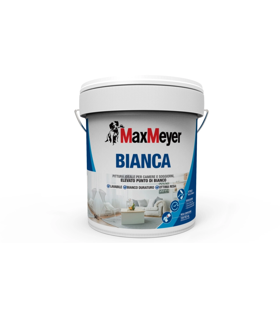 PITTURA BIANCA MONOMANO MAX MEYER COLORE BIANCO, 14 LITRI
