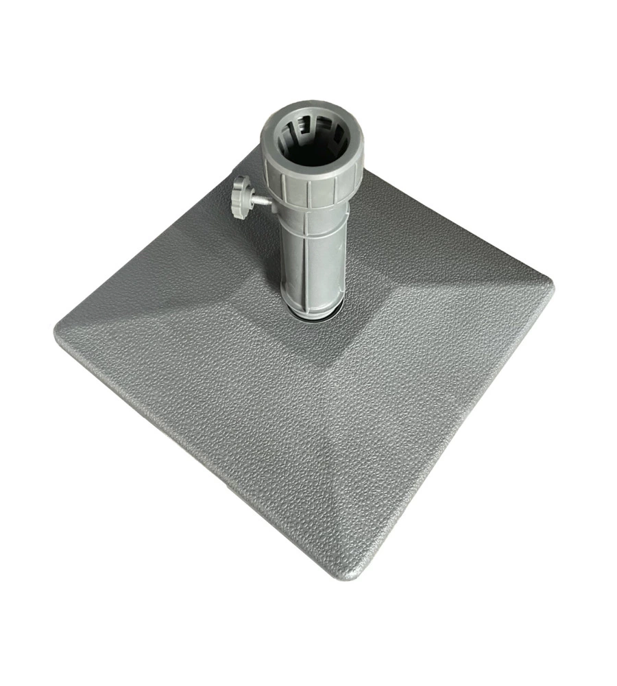 BASE PER OMBRELLONE QUADRATA EUROGARDEN IN COMPOUND GRIGIO SCURO PER PALI Ø 38 MM