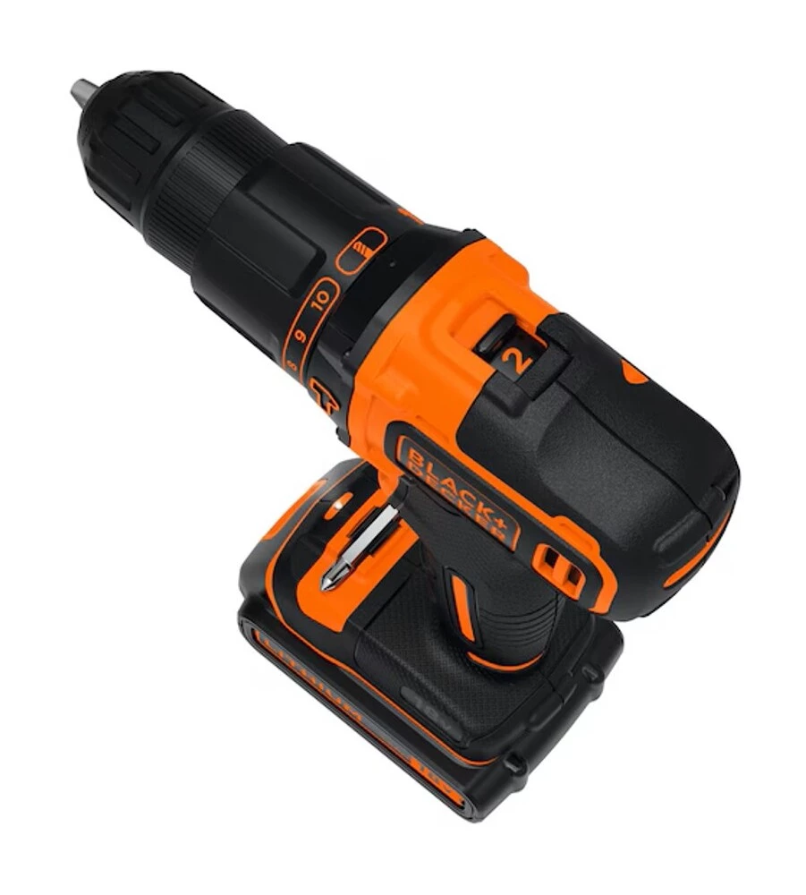 KIT VALIGETTA TRAPANO AVVITATORE A PERCUSSIONE A BATTERIA BLACK+DECKER "BDCHD18KB-QW" 2 BATTERIE 18V