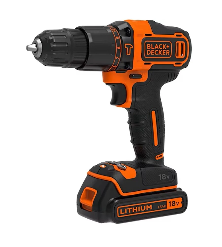 KIT VALIGETTA TRAPANO AVVITATORE A PERCUSSIONE A BATTERIA BLACK+DECKER "BDCHD18KB-QW" 2 BATTERIE 18V