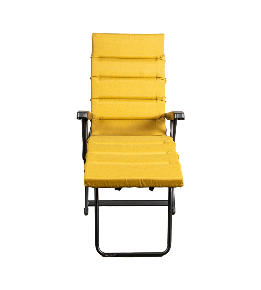SEDIA DA ESTERNO PIEGHEVOLE RECLINABILE "BOMBER SICILIA" IN TESSUTO OCRA 122X60X61 CM