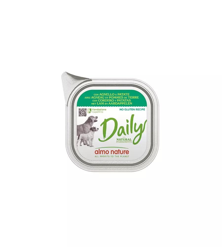ALIMENTO UMIDO PER CANI ALMO NATURE "DAILY" CON AGNELLO E PATATE 100 GR