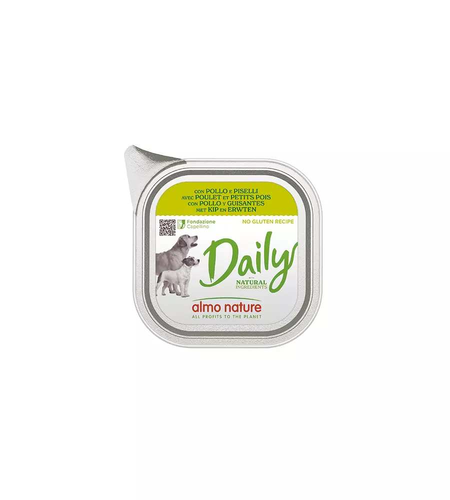 ALIMENTO UMIDO PER CANI ALMO NATURE "DAILY" CON POLLO E PISELLI 100 GR