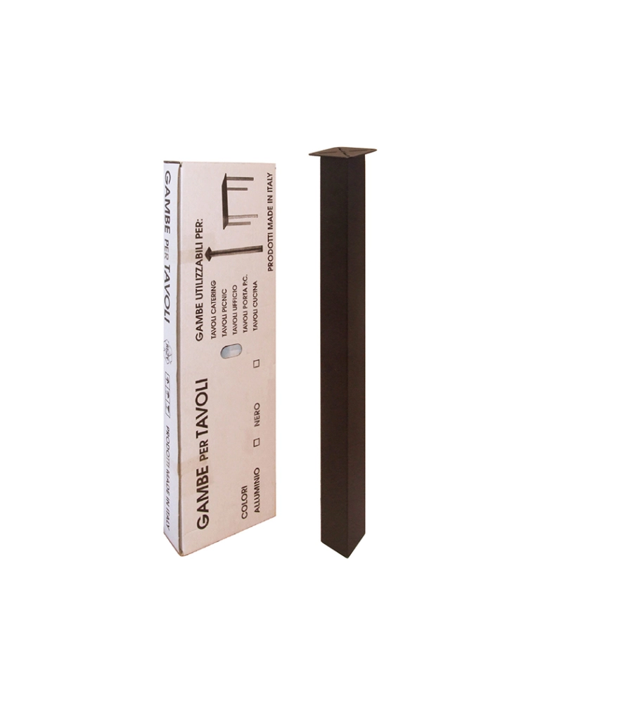 KIT GAMBE QUADRE SERIE "EASY" 4 PZ. 40X40 - H.710 MM. NERO
