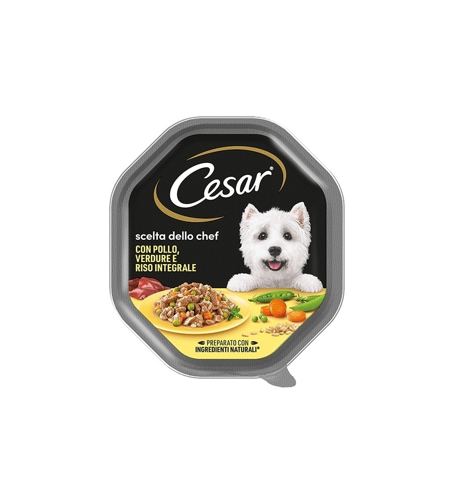 ALIMENTO UMIDO PER CANI CESAR "SCELTA DELLO CHEF" CON POLLO, RISO E VERDURE 150 GR
