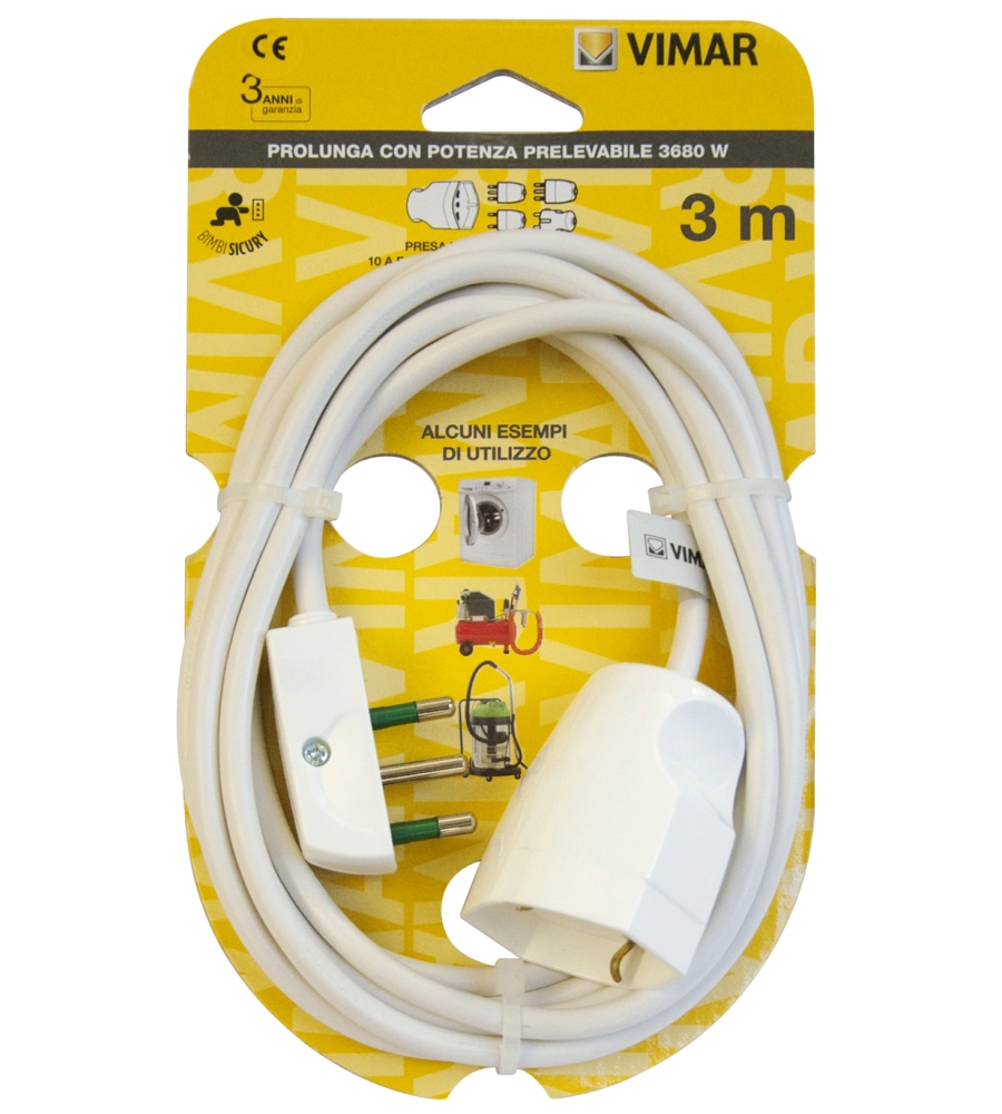 PROLUNGA UNIVERSALE BIANCA 3 METRI 3G1 SPA17 - VIMAR.