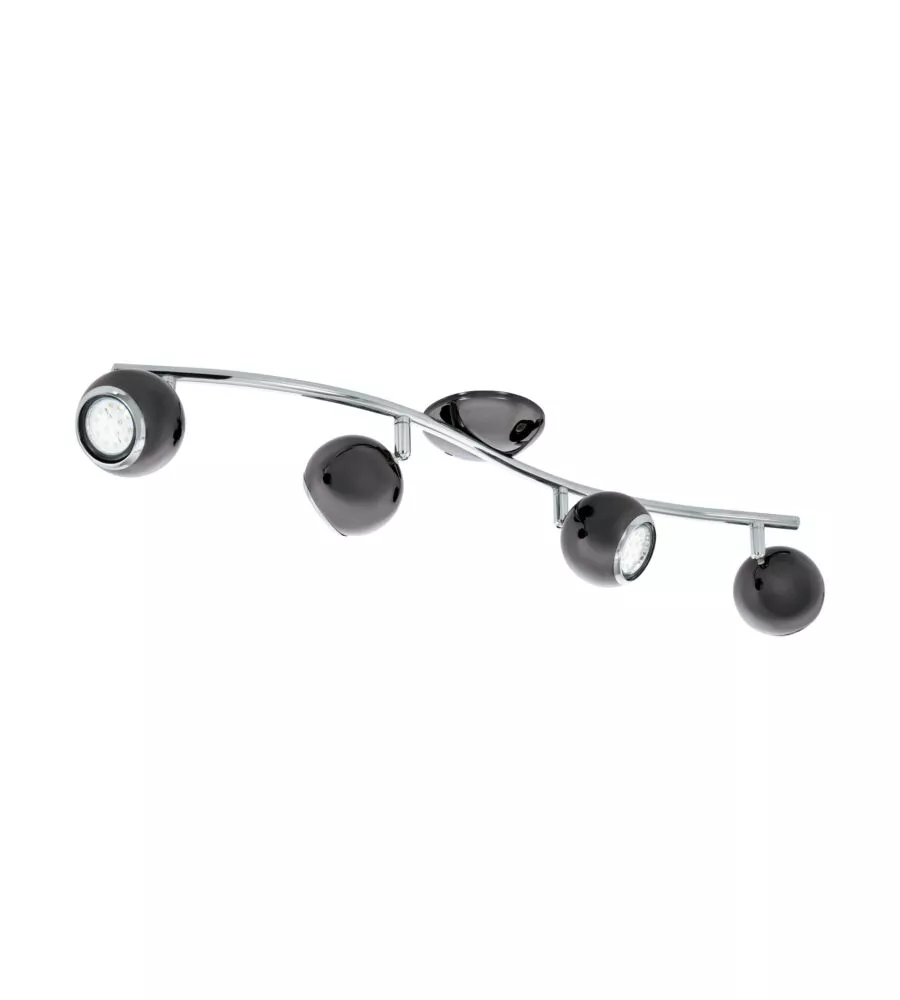 BARRA CON 4 FARETTI LED "BIMEDA" IN ACCIAIO NERO, GU10