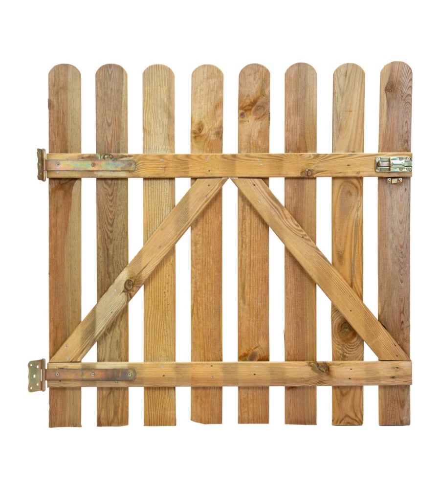 CANCELLO DA ESTERNO IN LEGNO COMPLETO DI FERRAMENTA E PALI 90X16X150 CM