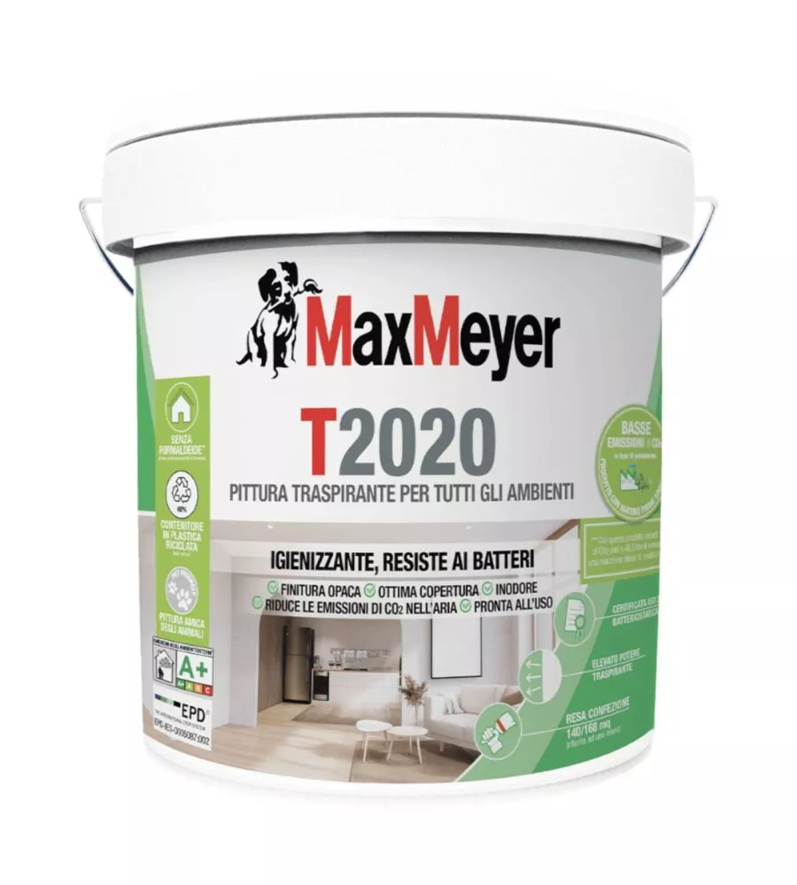 PITTURA MURALE TRASPIRANTE MAX MEYER "T2020" BIANCO 14 LT