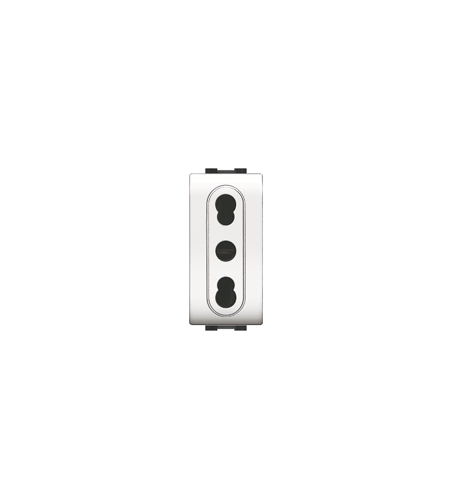 PRESA ITA BIVALENTE 2P+T 10/16A SERIE MYLIFE -BIANCO.