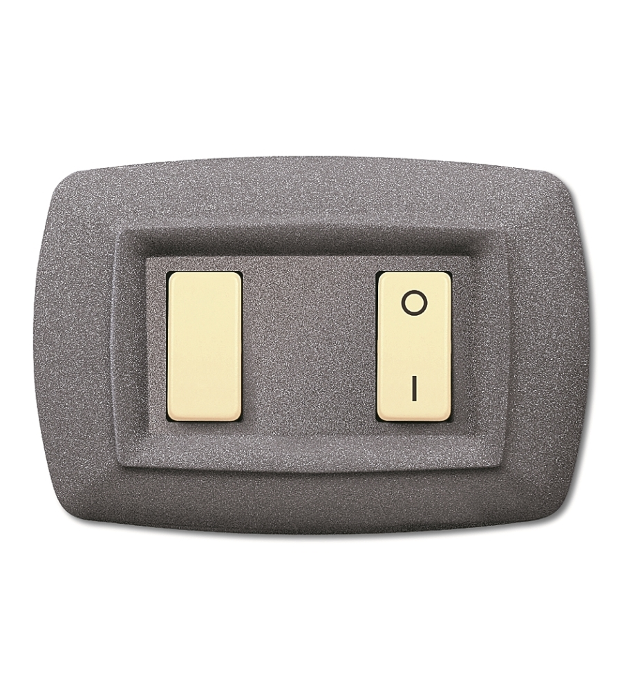 PLACCA  SERIE TONDO' 2 POSTI GRIGIO CHIARO VULCANO.