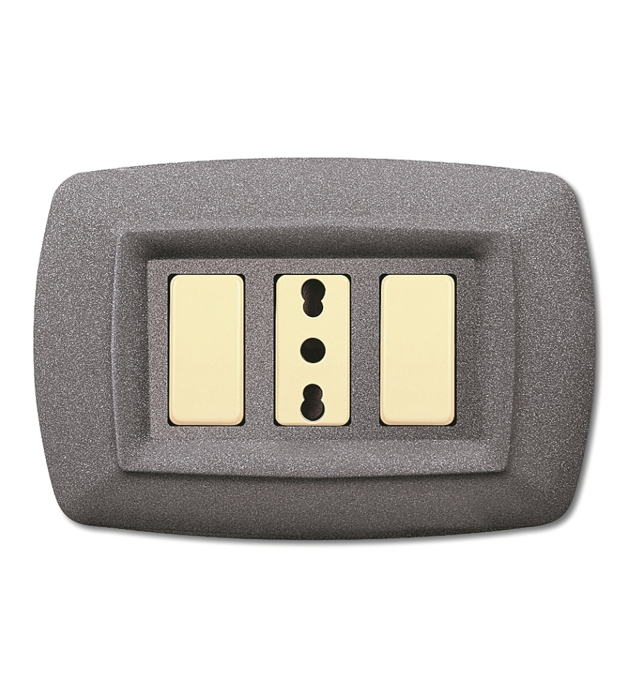 PLACCA  SERIE TONDO' 3 POSTI GRIGIO CHIARO VULCANO.