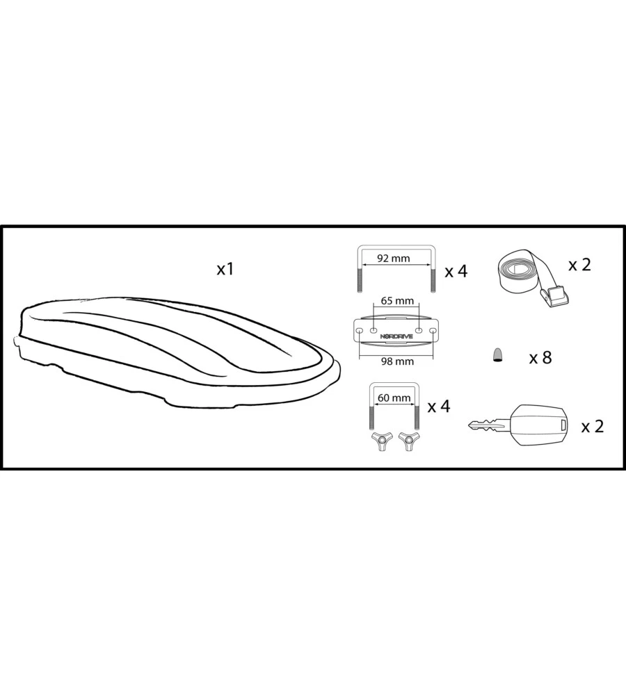 BOX TETTO PER AUTO 530 LITRI  IN ABS BIANCO LUCIDO - N60023