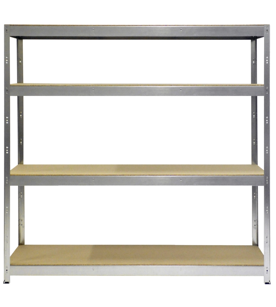 SCAFFALE IN METALLO E LEGNO "JOKER" IN KIT CON 4 RIPIANI, 200x70x200 CM - GRIMA