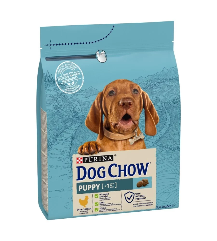 CROCCHETTE PER CANI PURINA "DOG CHOW" CUCCIOLO DI TUTTE LE TAGLIE CON POLLO 2,5 KG