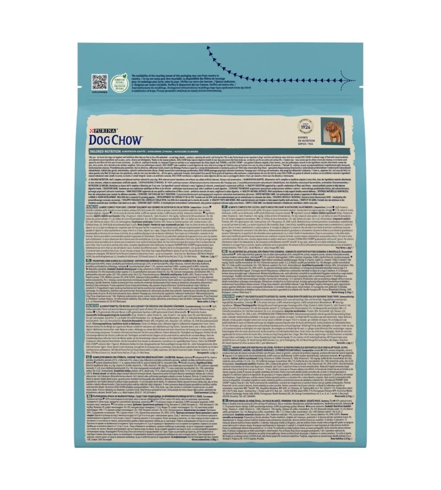 CROCCHETTE PER CANI PURINA "DOG CHOW" CUCCIOLO DI TUTTE LE TAGLIE CON POLLO 2,5 KG