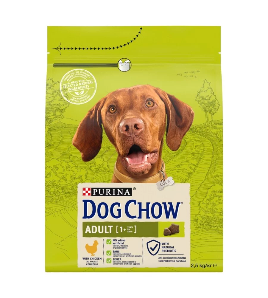 CROCCHETTE PER CANI PURINA "TONUS DOG CHOW" ADULTO DI TUTTE LE TAGLIE CON POLLO 2,5 KG