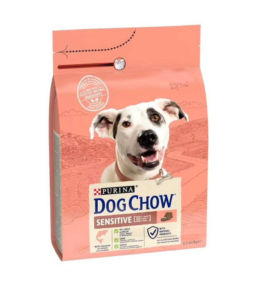 CROCCHETTE PER CANI PURINA "TONUS DOG CHOW" ADULTO DI TUTTE LE TAGLIE CON SALMONE SENSITIVE 2,5 KG