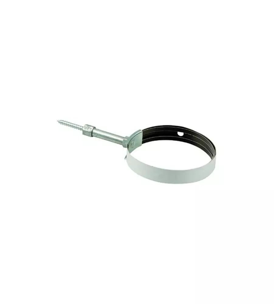 COLLARE PER TUBI STUFA ALLUNGABILE IN ACCIAIO VERNICIATO BIANCO, DIAMETRO 8-14 CM